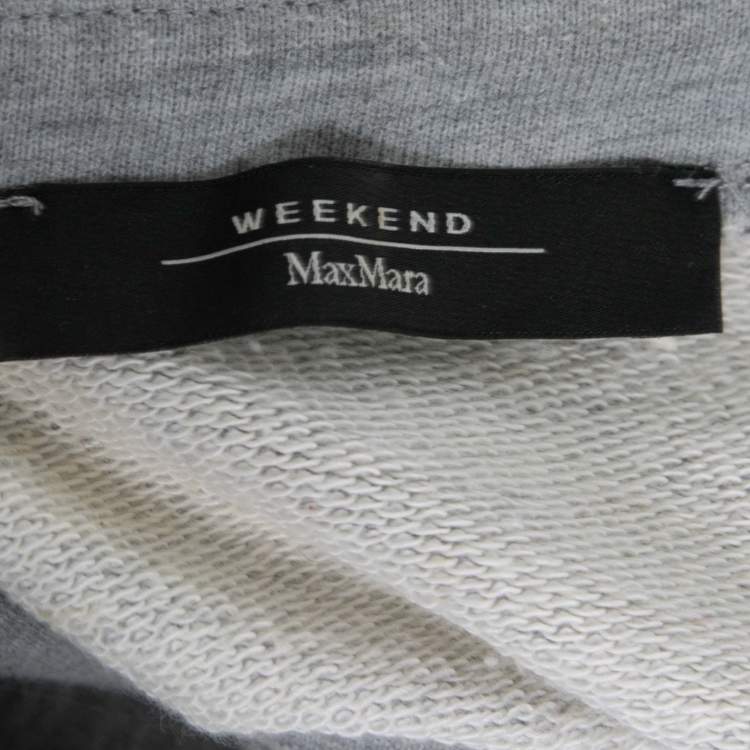 Pre Owned Weekend Max Mara Grey Cotton Butterfly Embroidered Sweatshirt M