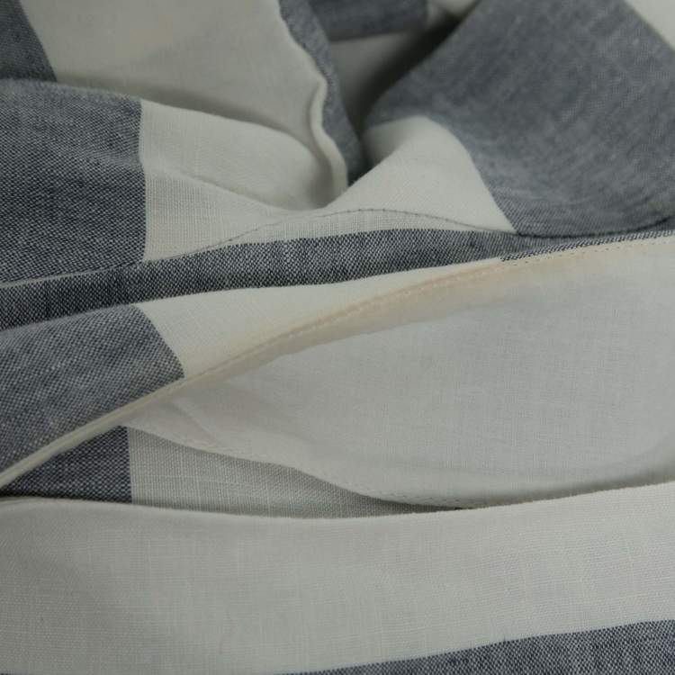 Pre Owned Weekend Max Mara Blue & White Striped Linen Dress M