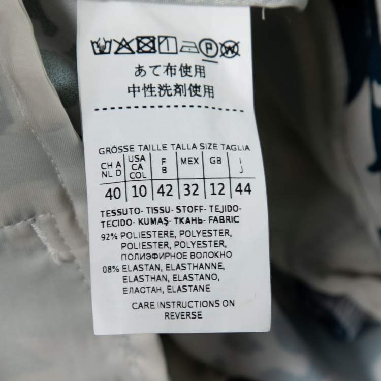 Pre Owned Weekend Max Mara Blue Printed Crepe Tailored Trousers M
