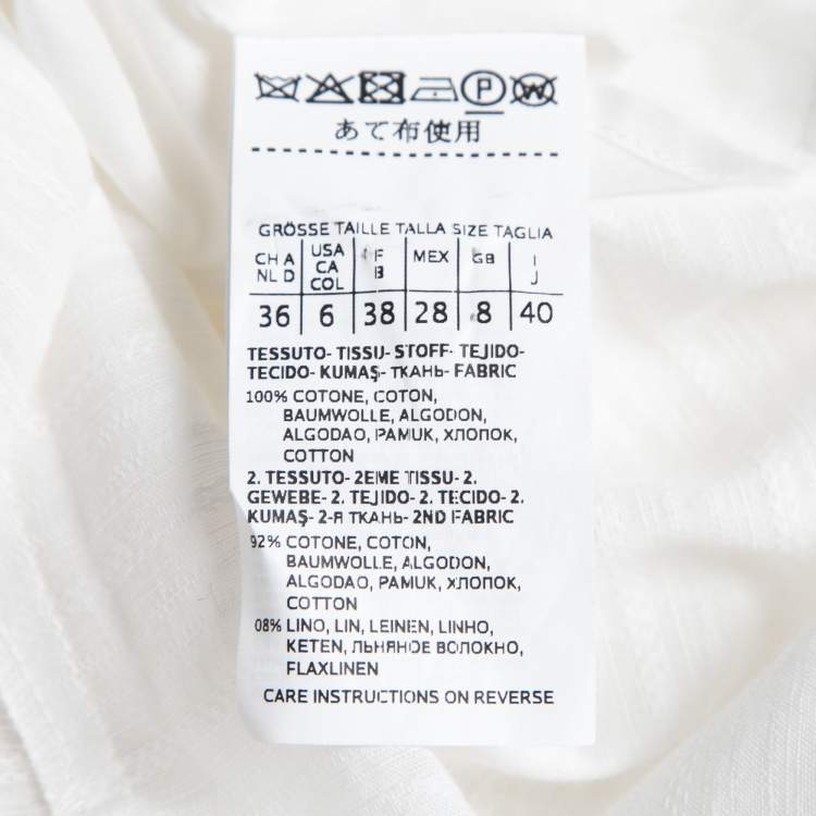 Pre Owned Weekend Max Mara White Eyelet Cotton Button Front Shirt Dress M