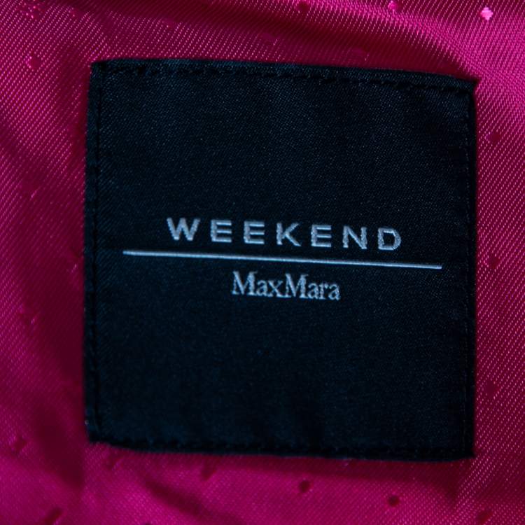 Pre Owned Weekend Max Mara Magenta Synthetic Faux Fur Jacket M