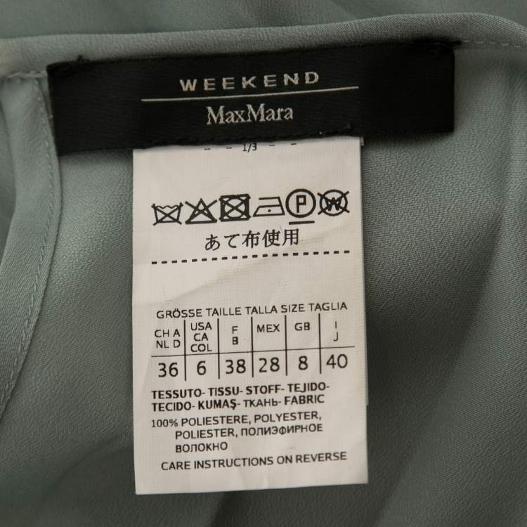 Pre Owned Weekend Max Mara Pale Blue Plisse Oversized Top M