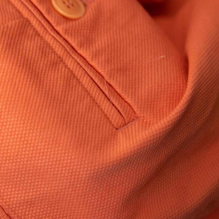 Pre Owned Weekend Max Mara Orange Cotton Slim Cigarette Trousers L