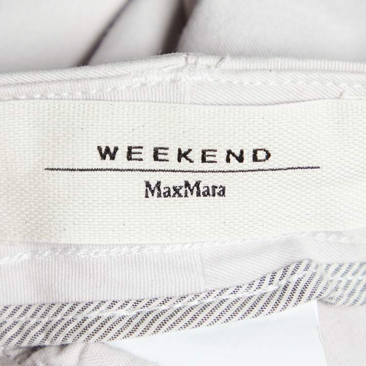 Pre Owned Weekend Max Mara Beige Cotton Audrey Chino Pants M