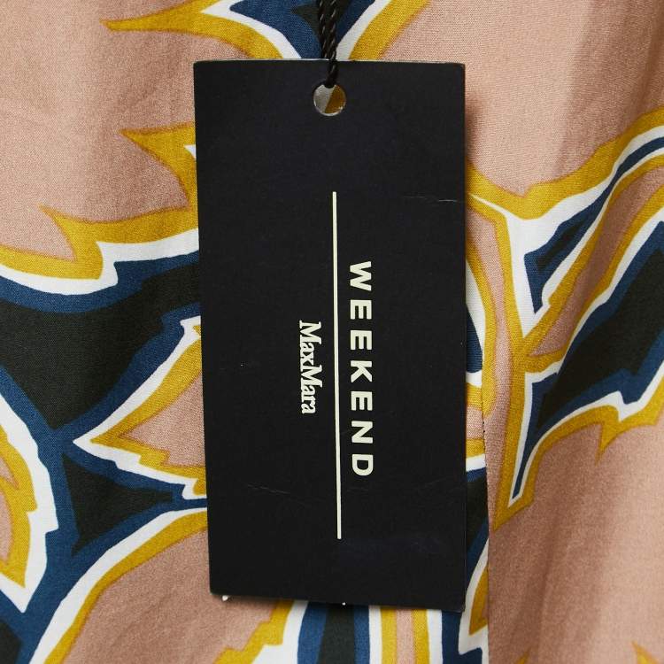 Pre Owned Weekend Max Mara Multicolor Floral Print Cotton Sleeveless Midi Dress XS