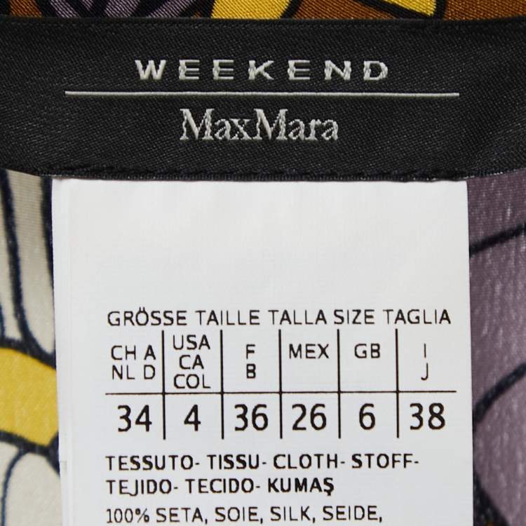 مملوكة مسبقًا Weekend Max Mara Purple Floral Print Silk Embroidered Long Dress S