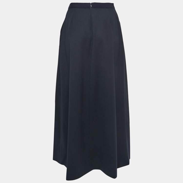 Weekend Max Mara Navy Blue Wool Pleated Maxi Skirt XS Weekend Max Mara TLC