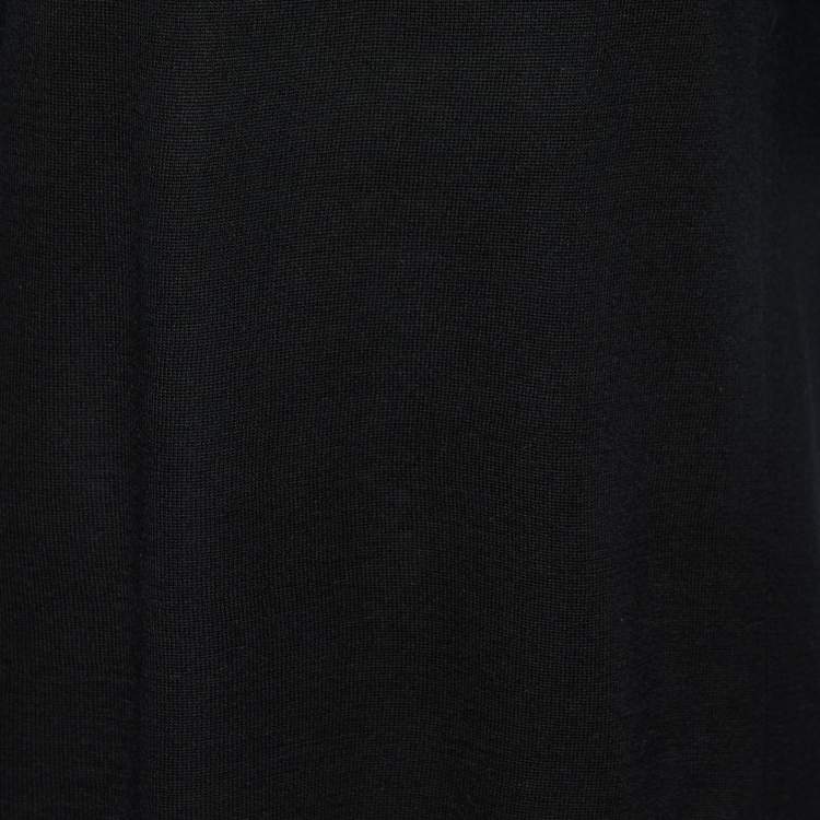 Pre Owned Weekend Max Mara Black Silk & Wool Knit Plisse Panel Top S