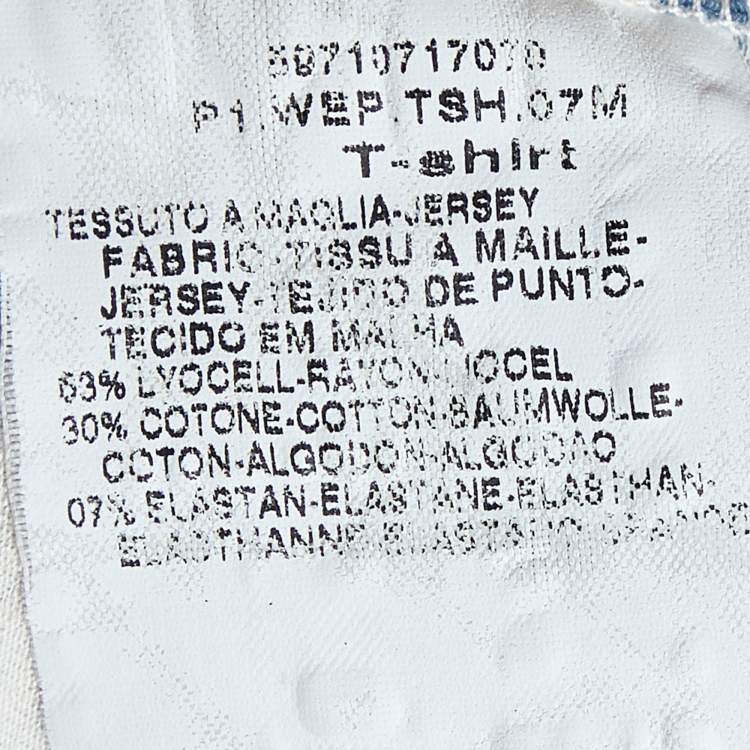 Pre Owned Weekend Max Mara White & Blue Cotton Striped Sequin Embellished Top M