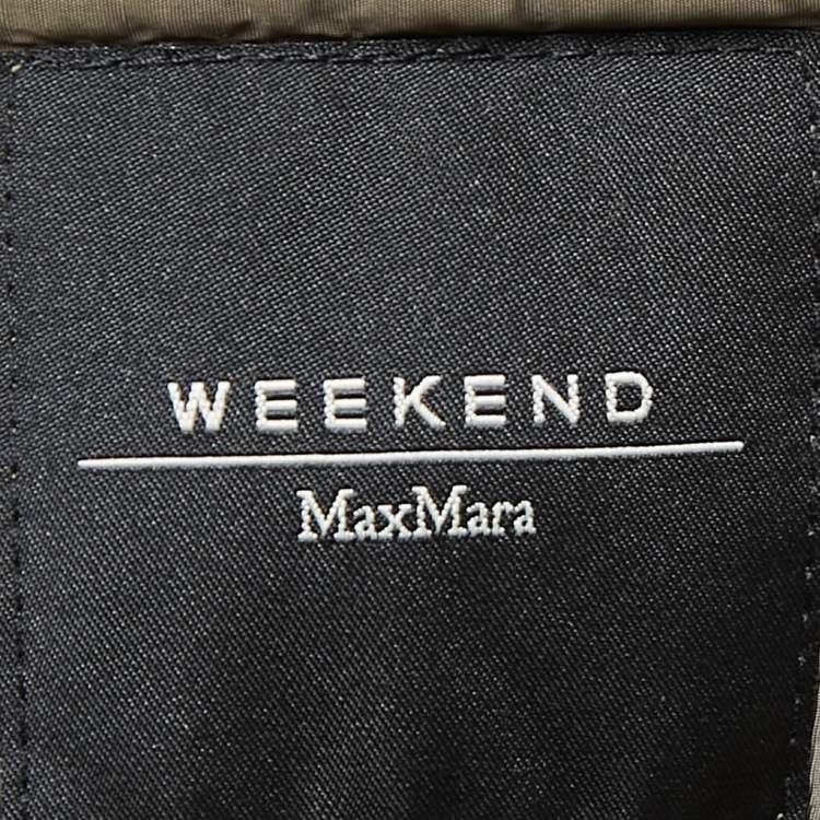 Pre Owned Weekend Max Mara Green Wool Single Breasted Mid-Length Coat M