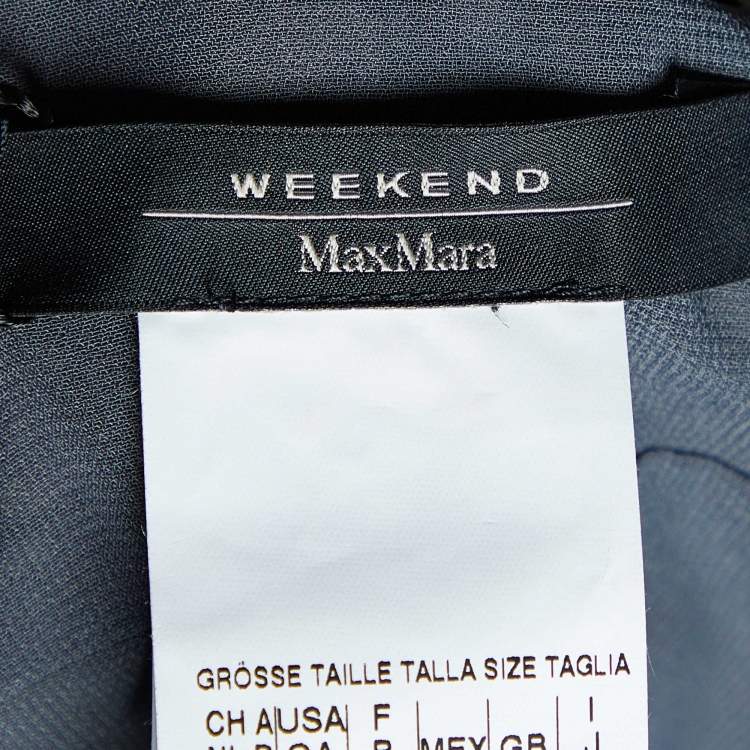 Pre Owned Weekend Max Mara Beige & Black Printed Synthetic Belted Mini Dress S