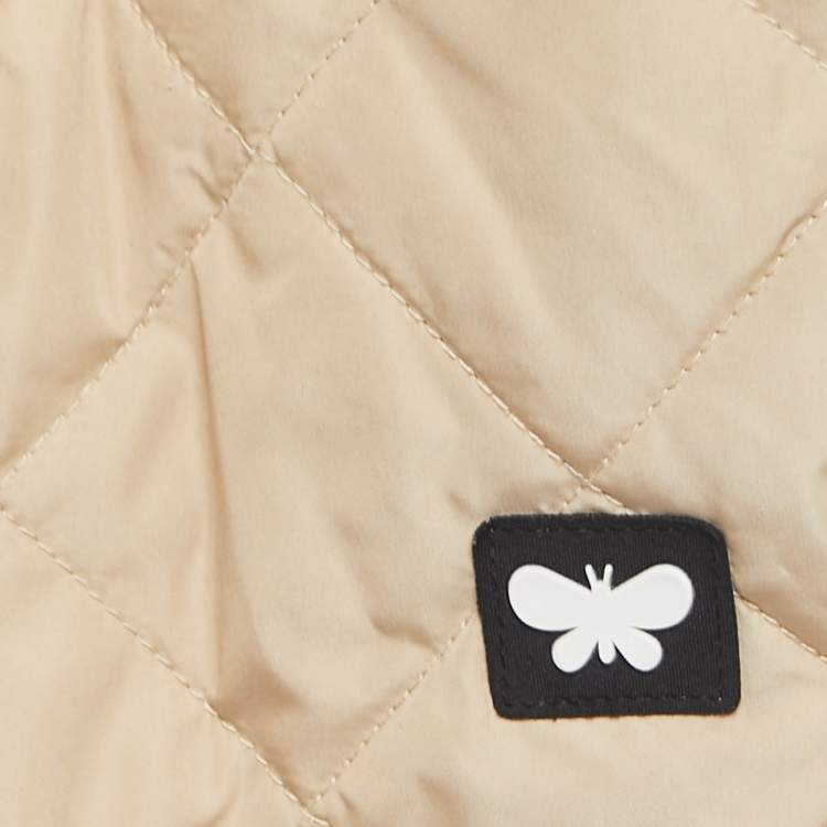 Pre Owned Weekend Max Mara Beige Quilted Synthetic Hooded Jacket M