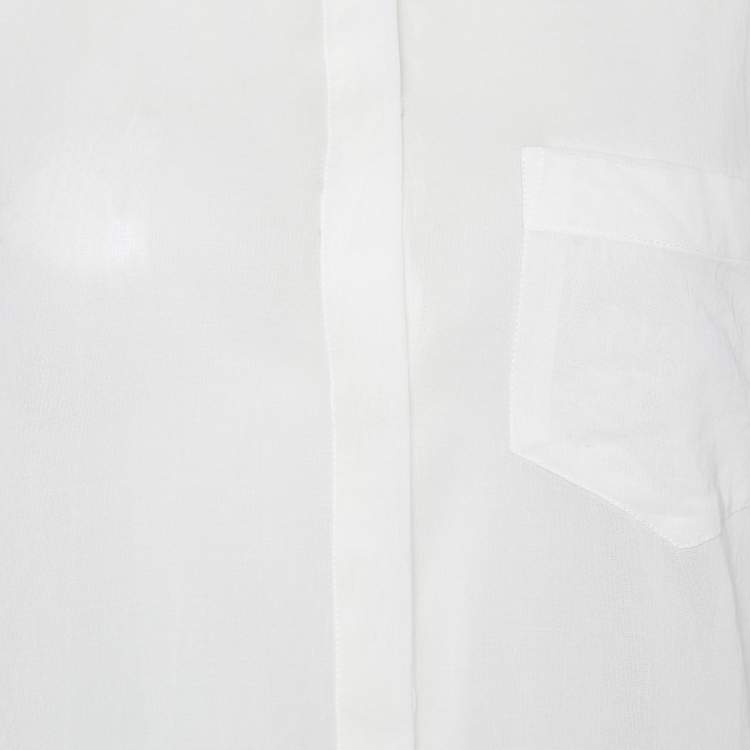 Pre Owned Weekend Max Mara White Cotton Button Front Oversized Shirt M