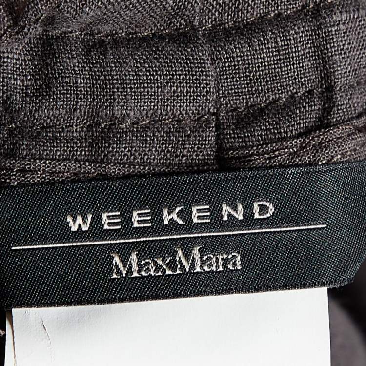 Pre Owned Weekend Max Mara Brown Linen Pants S