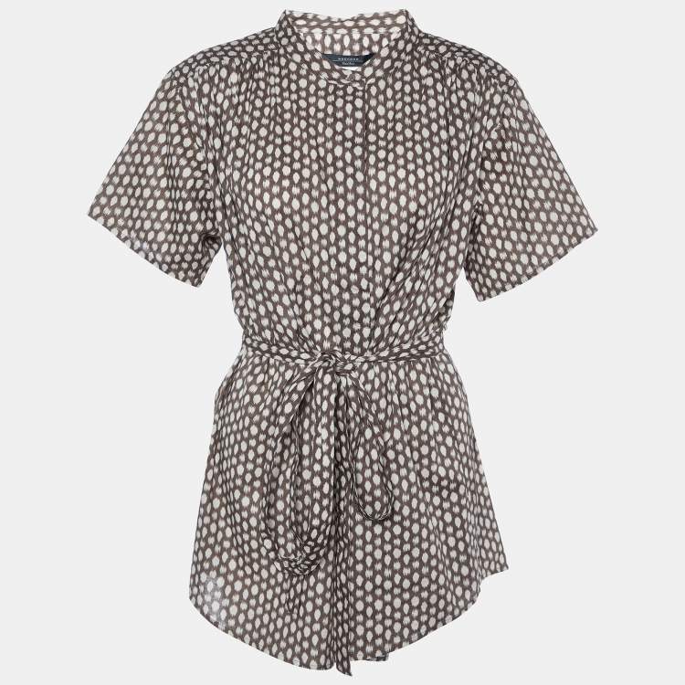 Pre Owned Weekend Max Mara Brown Printed Cotton Top L