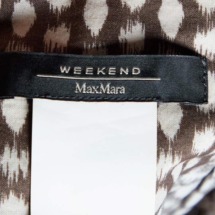 Pre Owned Weekend Max Mara Brown Printed Cotton Top L