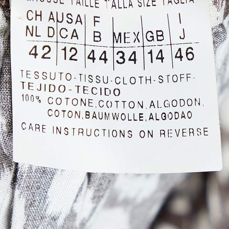 Pre Owned Weekend Max Mara Brown Printed Cotton Top L