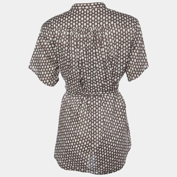 Pre Owned Weekend Max Mara Brown Printed Cotton Top L