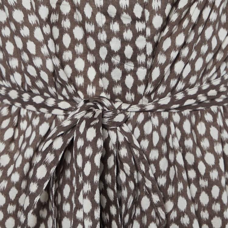 Pre Owned Weekend Max Mara Brown Printed Cotton Top L