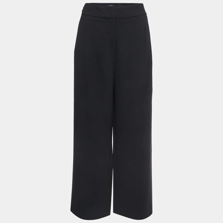 Pre Owned Weekend Max Mara Black Crepe Wide Leg Trousers M