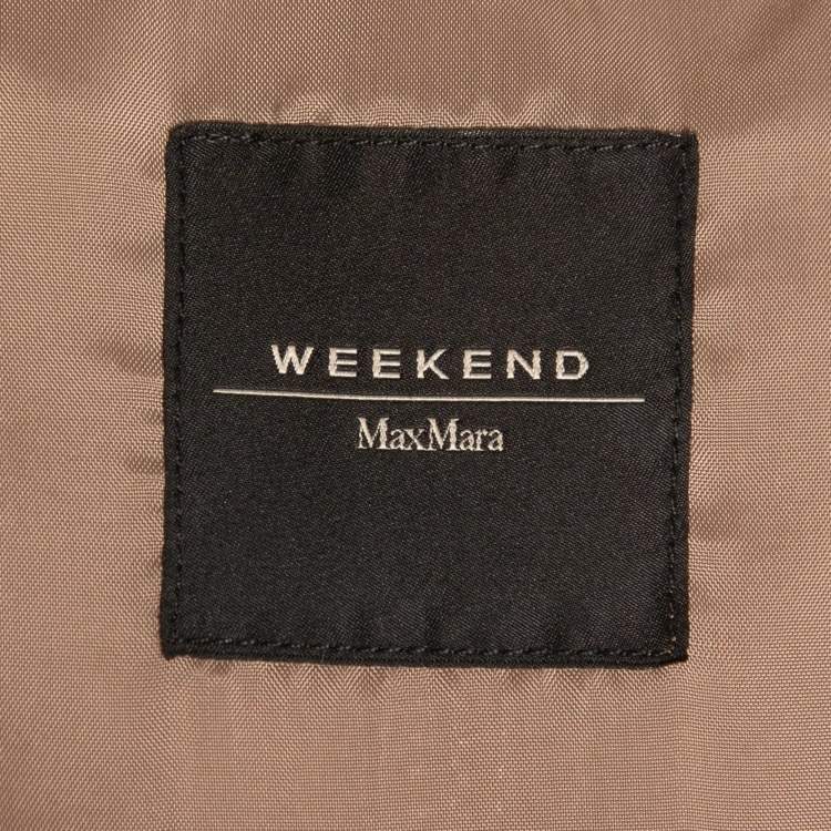 Pre Owned Weekend Max Mara Dark Beige Leather Button Front  Jacket S