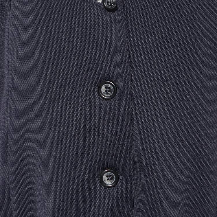 Pre Owned Weekend Max Mara Navy Blue Jersey Mid Length Coat L