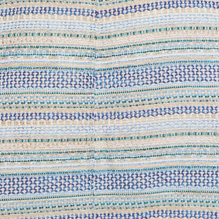 Pre Owned Weekend Max Mara Multicolor Patterned Cotton Knit Open Front Sleeveless Jacket M