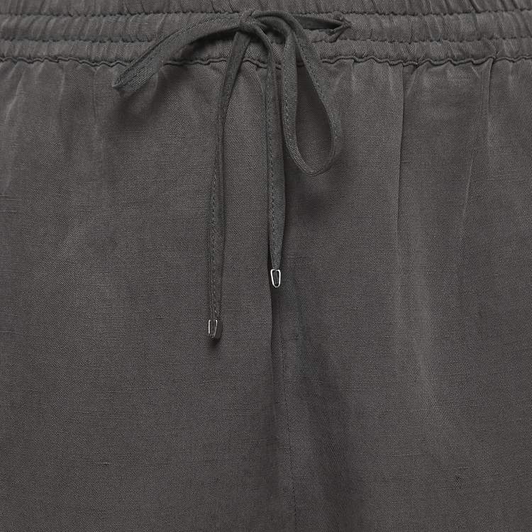 Pre Owned Weekend Max Mara Grey Silk Blend Drawstring Pants S