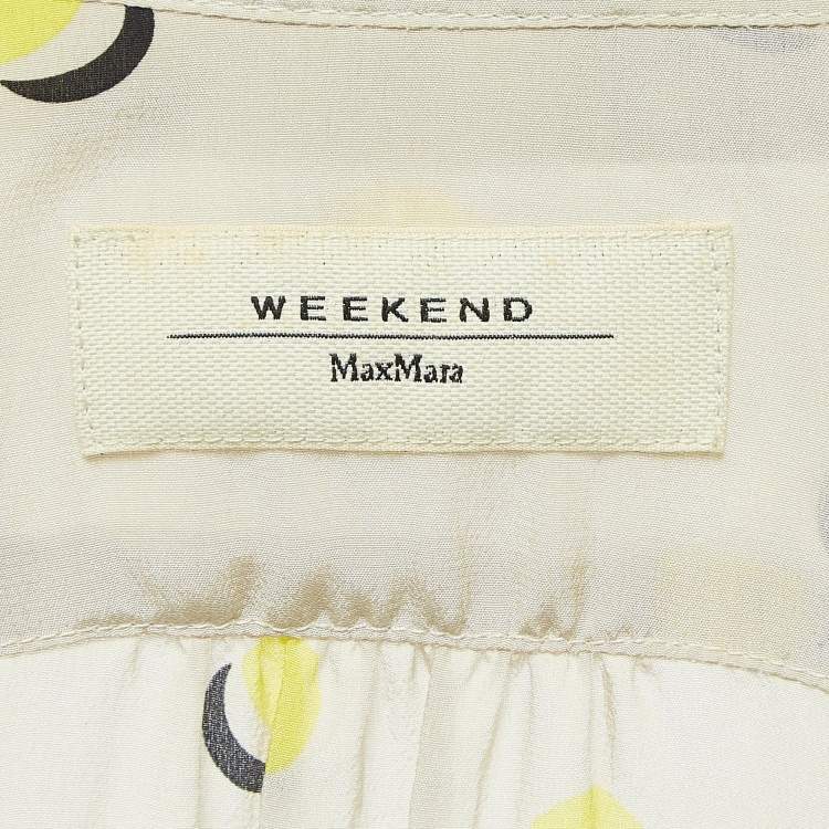 Pre Owned Weekend Max Mara Beige Printed Silk Shirt M