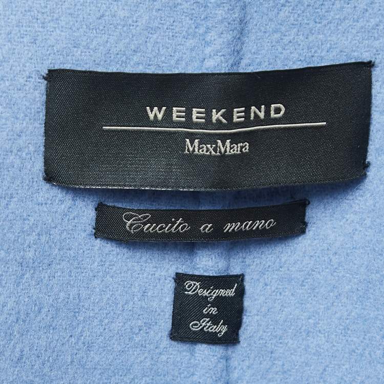 Pre Owned Weekend Max Mara Blue Wool Single Breasted Coat L