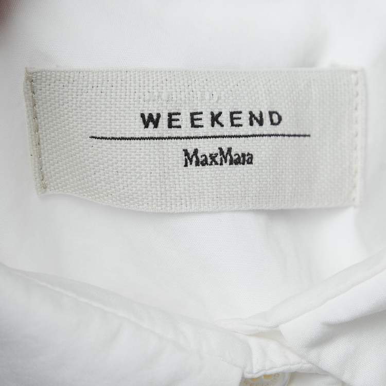 Pre Owned Weekend Max Mara White Embroidered Cotton Button Front Shirt M 