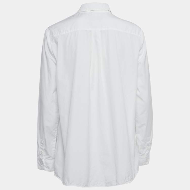 Pre Owned Weekend Max Mara White Embroidered Cotton Button Front Shirt M 