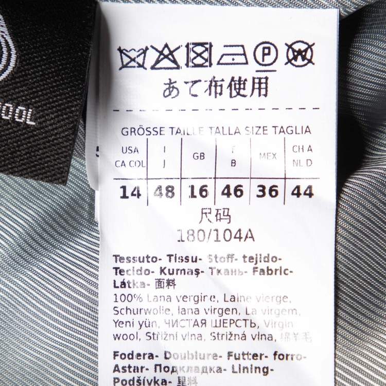 Pre Owned Weekend Max Mara Grey Wool Double Breasted Belted Coat L