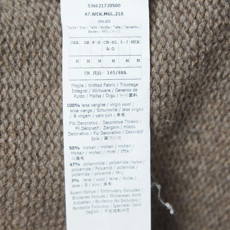 Pre Owned Weekend Max Mara Grey patterned Wool Sweater M