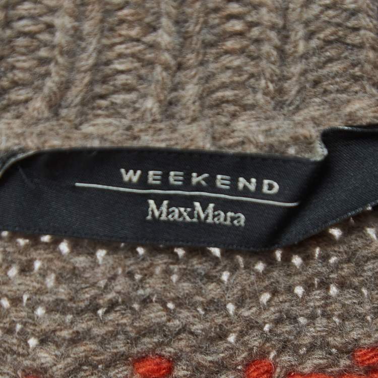 Pre Owned Weekend Max Mara Grey patterned Wool Sweater M