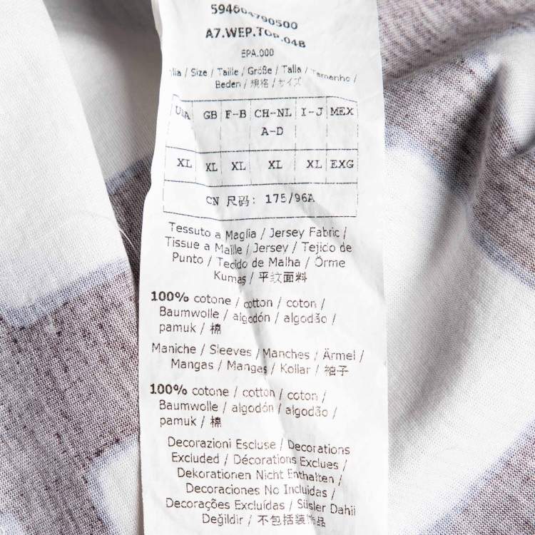 Pre Owned Weekend Max Mara White Check Print Cotton Top XL