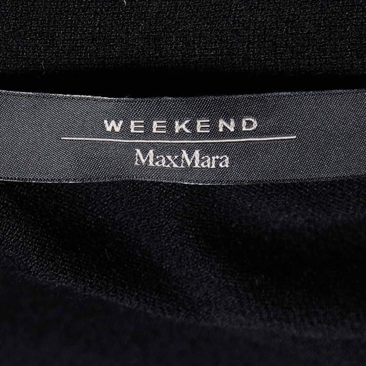 Pre Owned Weekend Max Mara Black Knit Button Front Cardigan S