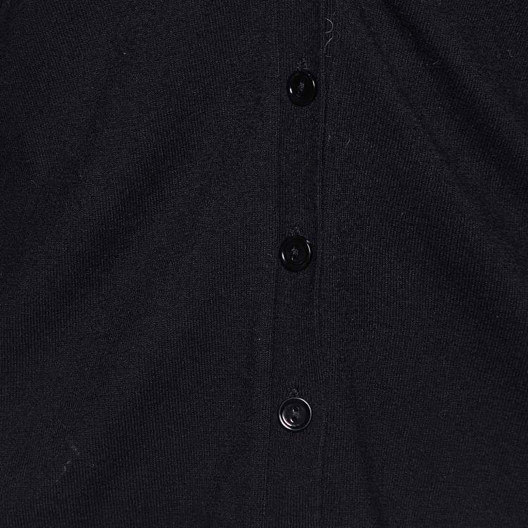 Pre Owned Weekend Max Mara Black Knit Button Front Cardigan S