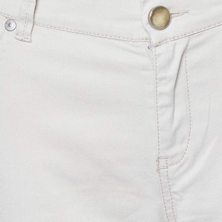 Pre Owned Weekend Max Mara Cream Cotton Straight-Leg Pants M