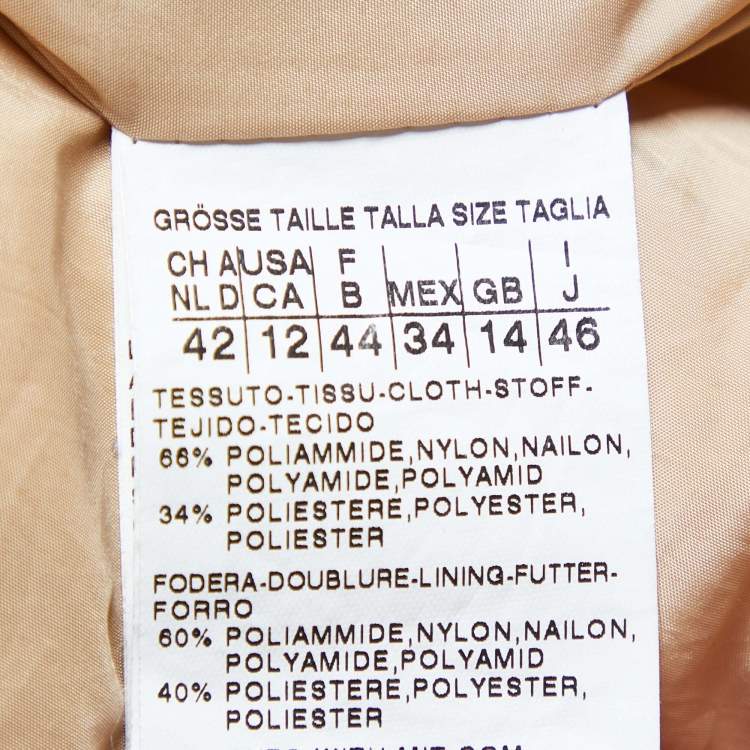 Pre Owned Weekend Max Mara Beige Synthetic Quilted Down Coat L