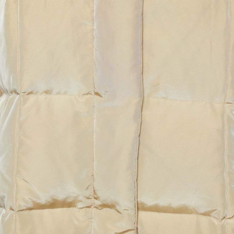 Pre Owned Weekend Max Mara Beige Synthetic Quilted Down Coat L