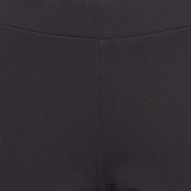 Pre Owned Wolford Black Jersey Lace-Up Leggings L