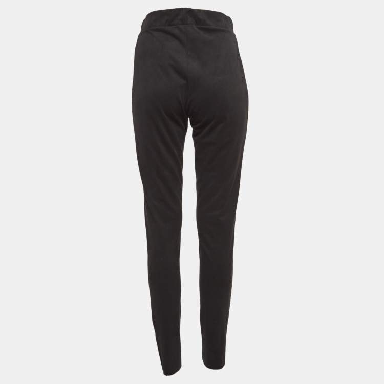 Pre Owned Wolford Black Suede Leggings M