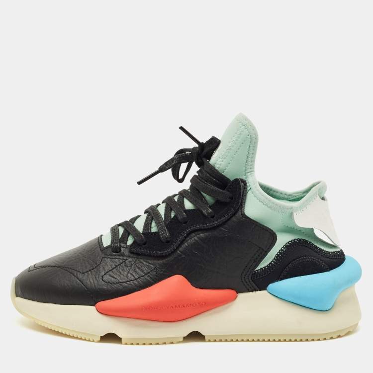 Pre Owned Adidas Y-3 Multicolor Leather and Fabric Kaiwa Sneakers Size 39 1/3