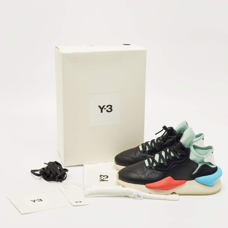Pre Owned Adidas Y-3 Multicolor Leather and Fabric Kaiwa Sneakers Size 39 1/3