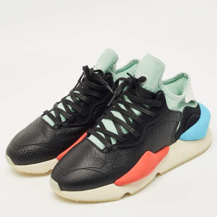 Pre Owned Adidas Y-3 Multicolor Leather and Fabric Kaiwa Sneakers Size 39 1/3