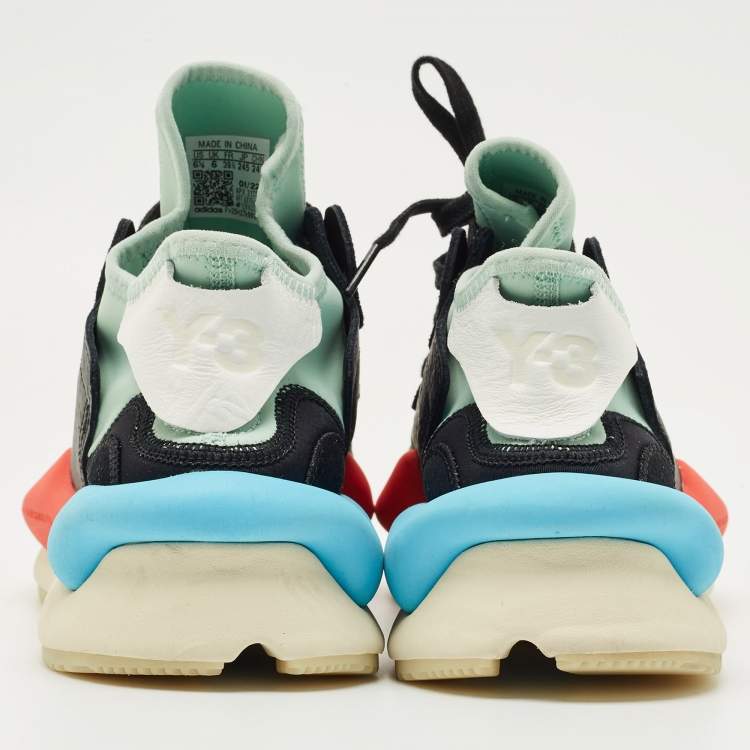 Pre Owned Adidas Y-3 Multicolor Leather and Fabric Kaiwa Sneakers Size 39 1/3