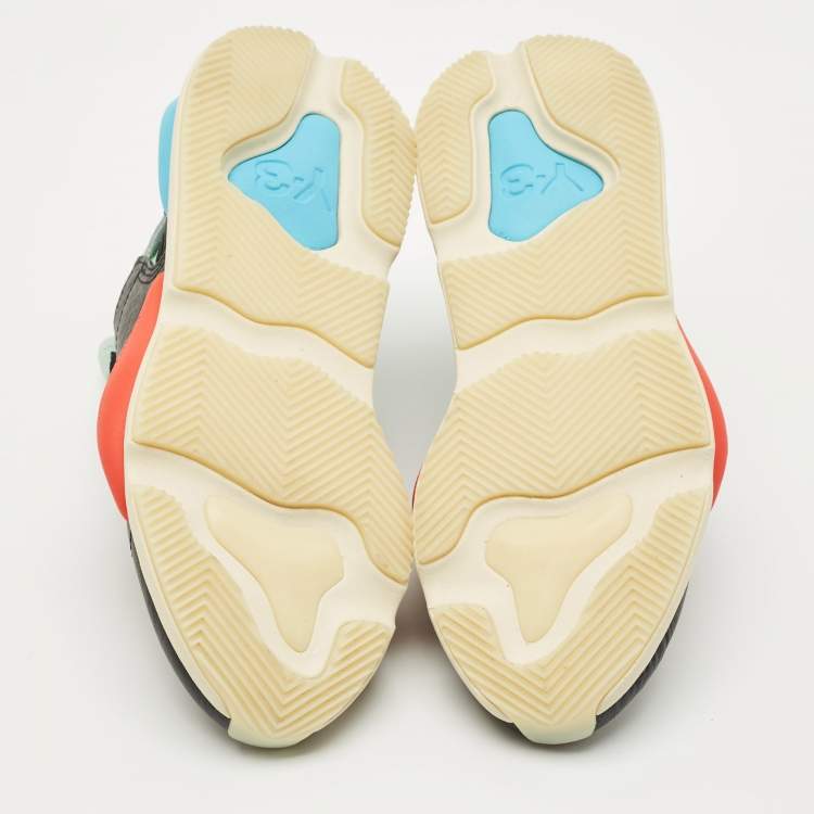 Pre Owned Adidas Y-3 Multicolor Leather and Fabric Kaiwa Sneakers Size 39 1/3