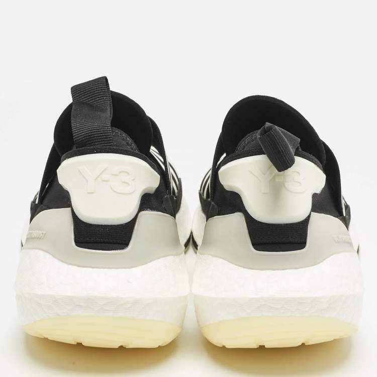 Pre Owned Adidas Y-3 Black/White Fabric Ultra Boost 22 Sneakers Size 38