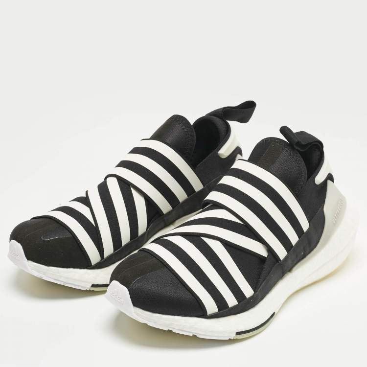 Pre Owned Adidas Y-3 Black/White Fabric Ultra Boost 22 Sneakers Size 38